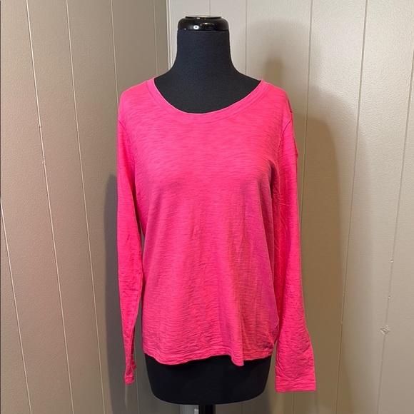 J. Crew Women’s Medium Girlfriend Tee Pink Long Sleeve Relaxed T Shirt - Picture 1 of 5